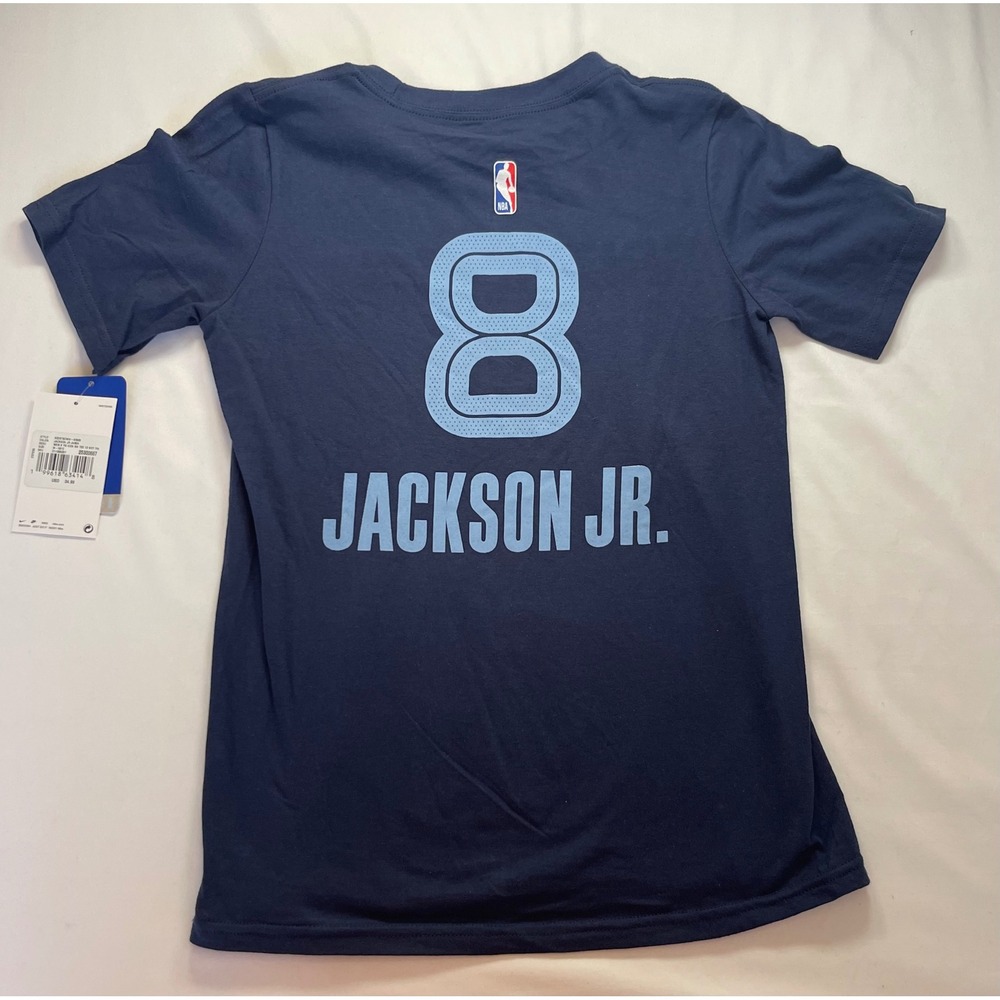 Nike Memphis Grizzlies Jaren Jackson Jr 8 NBA Youth T-Shirt Navy Blue M 10/12 - Picture 6 of 7